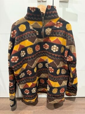 Avirex Multicolor Geo-Pattern Half-Zip Fleece Pullover